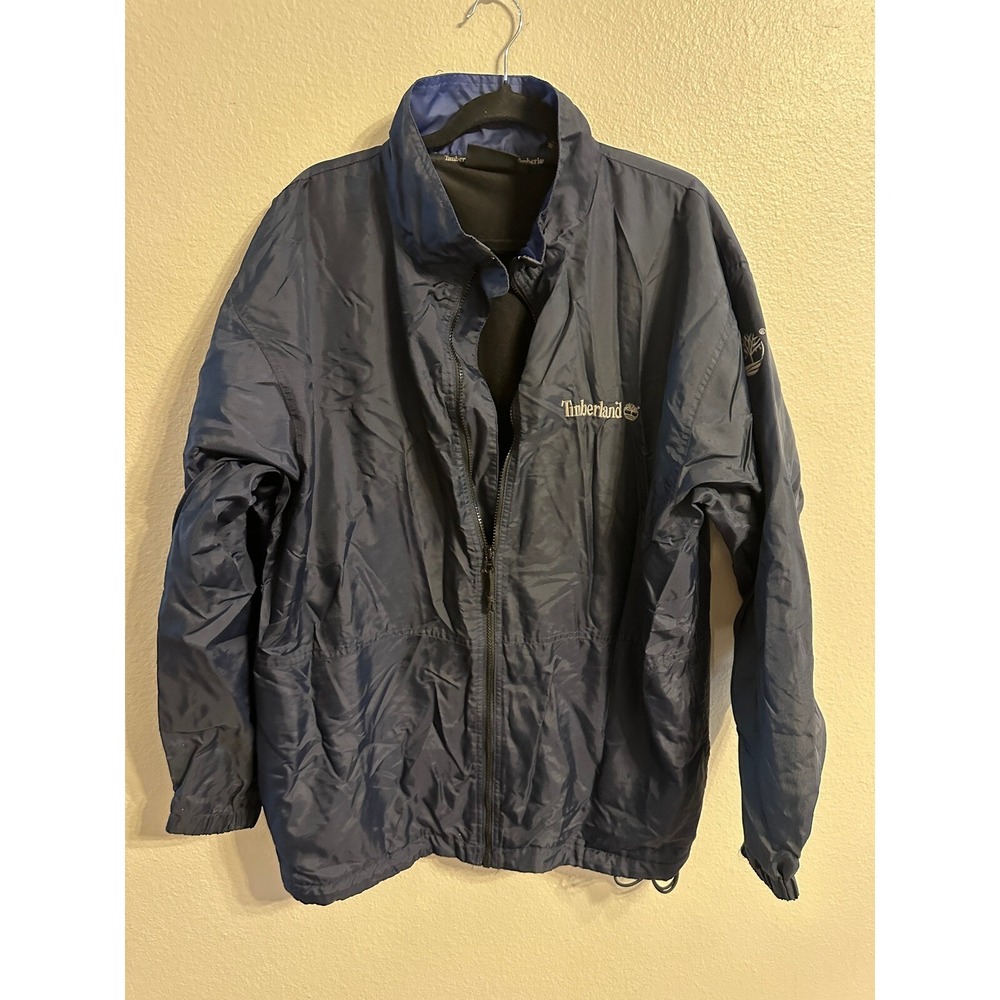 Timberland‎ Windbreaker Jacket Full Zip Lightweight Coat Navy Blue Mens M